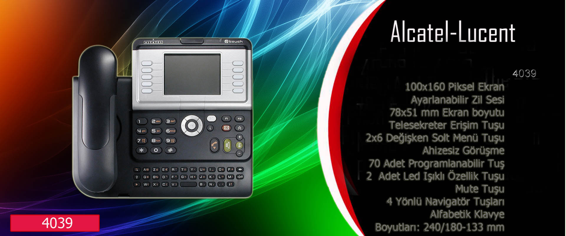 ALCATEL 4039 - Téléphone numérique Alcatel 4039 Digital Urban Grey - FIN DE VIE